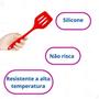 Imagem de Espátula Em Silicone Para Ovo Fritura Chapa Lanches Vermelho