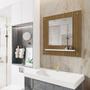 Imagem de Espelheira de Banheiro Clio Decoração Branco / Ripado - Comprar Moveis em Casa