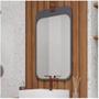 Imagem de Espelheira MGM Monet 100% MDF Com Alça de material sintético Parede Banheiro Hall Escritório Cor Titânio