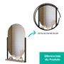 Imagem de Espelheira Oval Para Banheiro 1 Prateleira 100% MDF Estrutura Metalon Ori Mgm Móveis Cimento