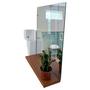 Imagem de Espelheira Retangular 30x40 Com Prateleira MDF
