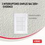 Imagem de Espelho 4x2 C/ 3 Interruptores 16a Linha Evidence Kit 12