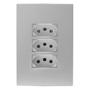 Imagem de Espelho 4x2 Com Tomada Tripla 20A Monobloco Bivolt I9 Ilumi