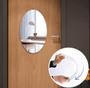 Imagem de Espelho autoadesivo flexivel oval decorativo 30x20cm
