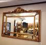 Imagem de Espelho Classico Europeu Horizontal Chanfrado Bisotê Ouro En