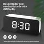 Imagem de Espelho com Despertador LED - Mini, Eletrônico, com Snooze, Temperatura e Display