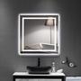 Imagem de Espelho com Led Embutido 70x70 cm Banheiro, Maquiagem, Barbearia, Salão, Decoração