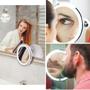 Imagem de Espelho De Led Aumento 5x Flexível 360º Maquiagem Barba 20cm