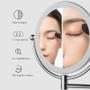 Imagem de Espelho de Maquiagem com LED e Aumento 5X Parede - Dimmer Touch - Dupla Face - Banheiro(Prata)