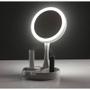 Imagem de Espelho de maquiagem dobrável com carregador usb, ou por bateria, led, branco, cosmético, com luz, aumento 10x