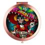 Imagem de Espelho de Maquiagem YCKMD com Ampliação 2X e 1X - Portátil, Compacto e com Design Sugar Skull