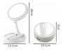 Imagem de Espelho De Mesa Dupla Face Branco Com Led