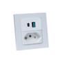 Imagem de Espelho de Tomada Duplo Reto 1 Tom 20A 2 Usb 9.0A 1 TipoC Br