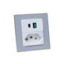 Imagem de Espelho de Tomada Duplo Reto 1 Tom 20A 2 Usb 9.0A 1 TipoC Cz