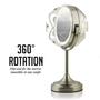 Imagem de Espelho de Vaidade Iluminado com LED - 7" Giratório 360º, Dupla Face (1X/7X) - Recarregável via USB