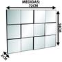 Imagem de Espelho Decorativo 3d Vidro 72cmX54cm Módulos Liverpool Mdf Relevo 12pç Montável Para Sala Quarto Cozinha Escritório