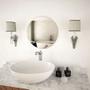 Imagem de Espelho decorativo redondo de parede 30cm p/ quartos salas e banheiros - dupla face inclusa