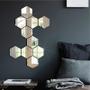 Imagem de Espelho Em Acrilico Decorativo Hexagonal Kit Com 10 Peças