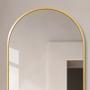 Imagem de Espelho Grande Oval Arco Base Reta Corpo Inteiro 150x60 Moldura em Metal