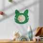 Imagem de Espelho Infantil 25x35cm Decoracao Quarto Bebe Enxoval Presente Gato Verde