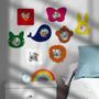 Imagem de Espelho Infantil 25x35cm Decoracao Quarto Bebe Enxoval Presente Gato Verde