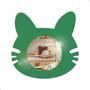 Imagem de Espelho Infantil 25x35cm Decoracao Quarto Bebe Enxoval Presente Gato Verde
