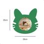 Imagem de Espelho Infantil 25x35cm Decoracao Quarto Bebe Enxoval Presente Gato Verde