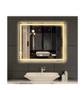 Imagem de Espelho jateado iluminado com led quente e touch 80x60cm horizontal