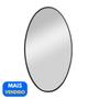 Imagem de Espelho Minimalista Oval 40x70 cm Preto Banheiro Sala Quarto Casa Estilo