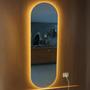 Imagem de Espelho Oval Com LED 150x40 Decoração Corpo Inteiro com LED DUPLO Touch