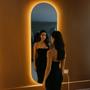 Imagem de Espelho Oval Com LED 150x40 Decoração Corpo Inteiro com LED DUPLO Touch