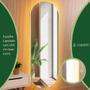 Imagem de Espelho Oval Com LED Touch Quente e frio 150x40 Decoração Corpo Inteiro Grande