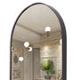Imagem de Espelho Oval Corpo Inteiro Com Moldura Couro Decorativo Luxo