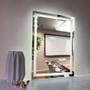 Imagem de Espelho Para Banheiro Jateado Retangular 50x70cm Com Led e Touch Screen