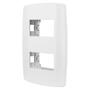 Imagem de Espelho Placa 4x2 com Suporte para 2 Módulos Separados Horizontal Linha Slim Ilumi - 82080
