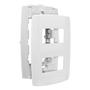 Imagem de Espelho Placa 4x2 com Suporte para 2 Módulos Separados Horizontal Linha Slim Ilumi - 82080