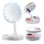 Imagem de Espelho Portatil Com Led Dobrável Lente De Aumento 10x usb - Mirror