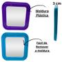 Imagem de Espelho Quadrado com Moldura Plástica Cores Sortidas