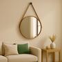 Imagem de Espelho Redondo Adnet 60cm Decorativo com Alça e Suporte para Quarto Banheiro Sala