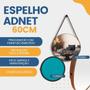 Imagem de Espelho Redondo Adnet 60cm Decorativo com Alça e Suporte para Quarto Banheiro Sala