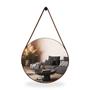 Imagem de Espelho Redondo Adnet 60cm Decorativo com Alça e Suporte para Quarto Banheiro Sala
