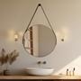 Imagem de Espelho Redondo com Alça 50cm Modelo Adnet com Suporte para Lavabo Escritório Quarto
