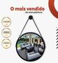 Imagem de Espelho Redondo Decorativo Suspenso Com Alça 40cm + Suporte