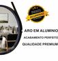 Imagem de Espelho Redondo Decorativo Suspenso Com Alça 50cm + Suporte Marrom Alça Caramelo