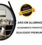 Imagem de Espelho Redondo Decorativo Suspenso Com Alça 50cm + Suporte Preto Alça Preta