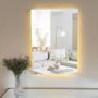 Imagem de Espelho RETANGULAR 50x70cm com LED À PILHA OU FONTE Espelho para Banheiro