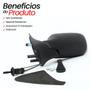 Imagem de Espelho Retrovisor Esquerdo Fiat Uno Fire 2001 2002 2003 2004 2 Portas Com Acabamento Regulagem Interna Manual