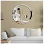 Imagem de Espelho Yin Yang Acrílico Espelhado Prata Sala Home 12cm