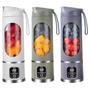 Imagem de Espremedor de frutas portátil com tampa dupla ajustável, triturador de gelo durável, liquidificador recarregável USB, 8 