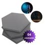 Imagem de Espuma Acustica Hexagonal Anti Ruido 30X2Cm Kit Com 4 Placas